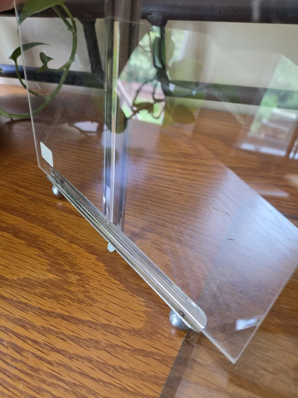 Clear Glass/Acrylic 8x10 Easel Display Frame with Silver Cherup & Roses Accent